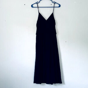 Theory Dress Size Small Black Silk Blend Strappy Sundress Summer Flowy LBD